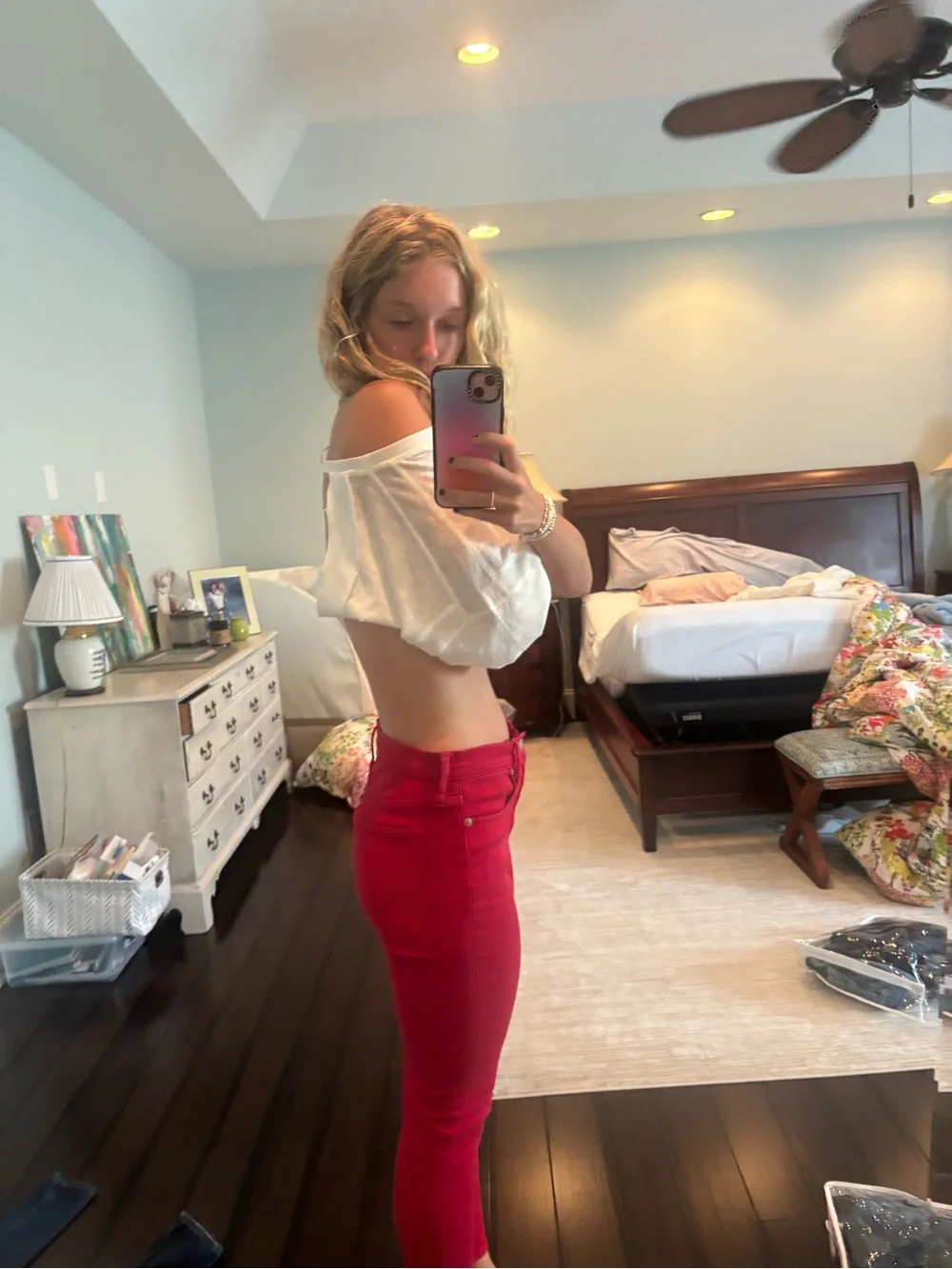 J. Crew Skinny Jeans in Bright Red
